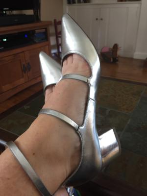 silver shoes